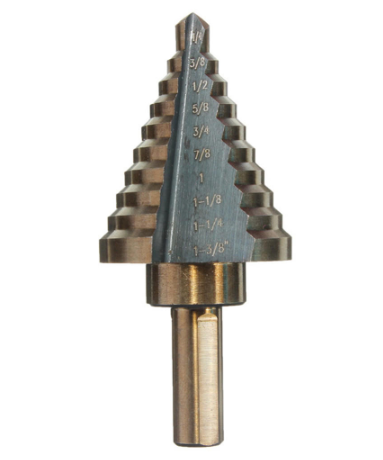 DrillX™ Best Cobalt Metal Step Drill Bit 5 Piece Set with Case